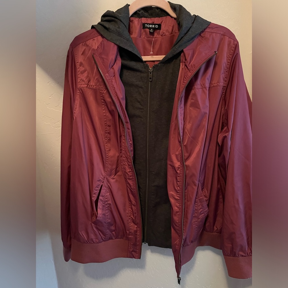 Torrid size 2 wind breaker with partial hoodie